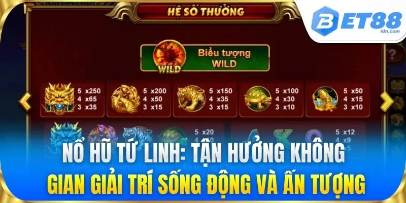 Nổ hũ Tứ linh: Tận hưởng không gian giải trí sống động và ấn tượng